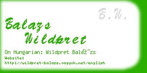 balazs wildpret business card